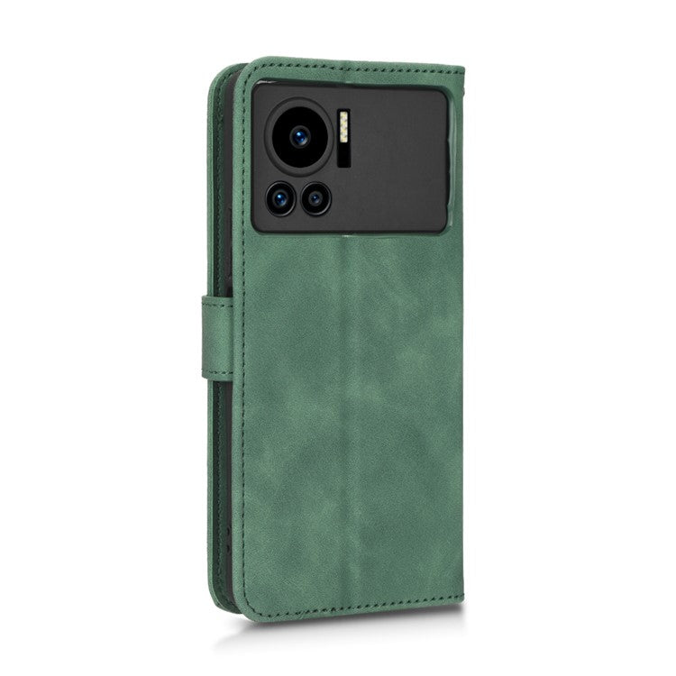 For Infinix Note 12 VIP 4G Anti-scratch PU Leather Phone Case Skin-touch Feeling Wallet Stand Magnetic Clasp Cover - Green