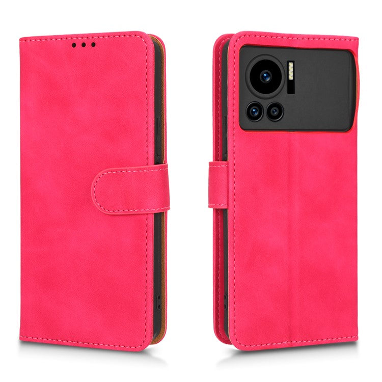For Infinix Note 12 VIP 4G Anti-scratch PU Leather Phone Case Skin-touch Feeling Wallet Stand Magnetic Clasp Cover - Red