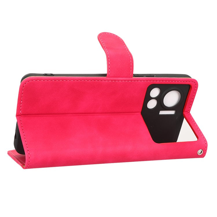 For Infinix Note 12 VIP 4G Anti-scratch PU Leather Phone Case Skin-touch Feeling Wallet Stand Magnetic Clasp Cover - Red