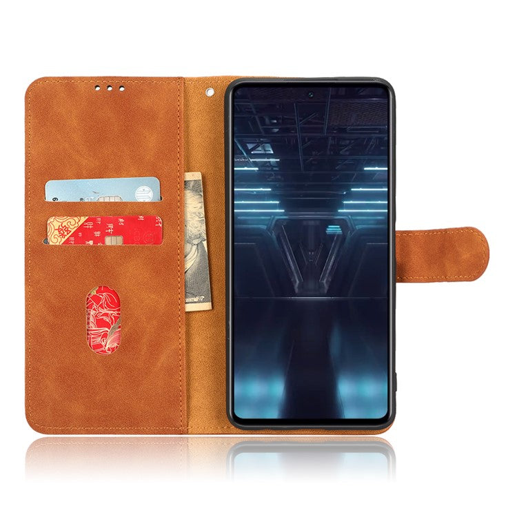 For Infinix Note 12 VIP 4G Anti-scratch PU Leather Phone Case Skin-touch Feeling Wallet Stand Magnetic Clasp Cover - Brown