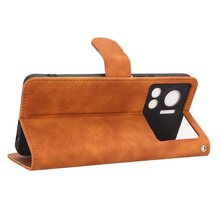 For Infinix Note 12 VIP 4G Anti-scratch PU Leather Phone Case Skin-touch Feeling Wallet Stand Magnetic Clasp Cover - Brown