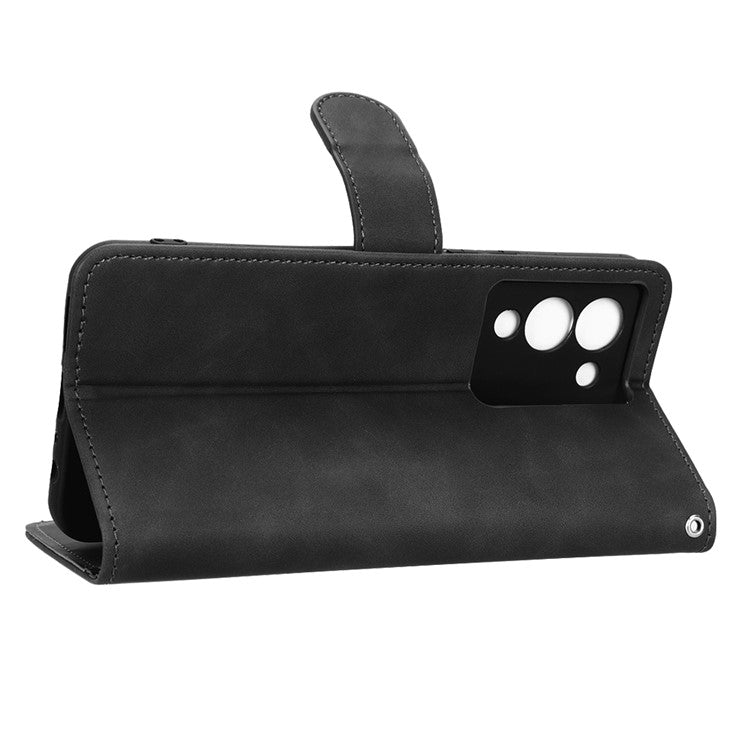 For Infinix Note 12 G96 4G Skin-Touch Feeling Stand Phone Case PU Leather Full Protection Wallet Cover - Black