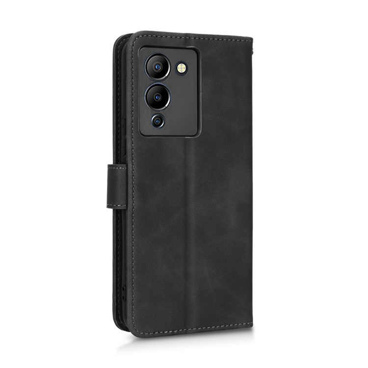 For Infinix Note 12 G96 4G Skin-Touch Feeling Stand Phone Case PU Leather Full Protection Wallet Cover - Black