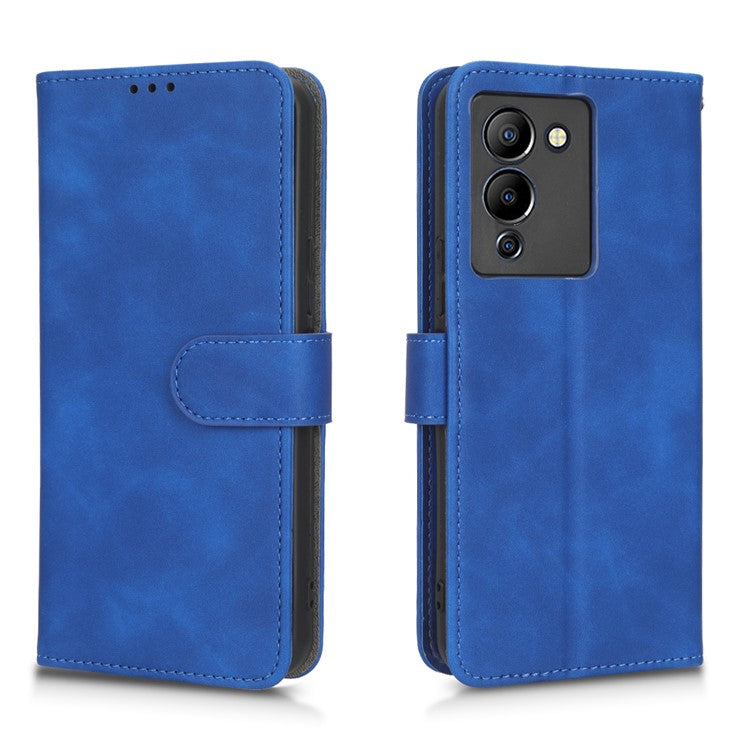For Infinix Note 12 G96 4G Skin-Touch Feeling Stand Phone Case PU Leather Full Protection Wallet Cover - Blue