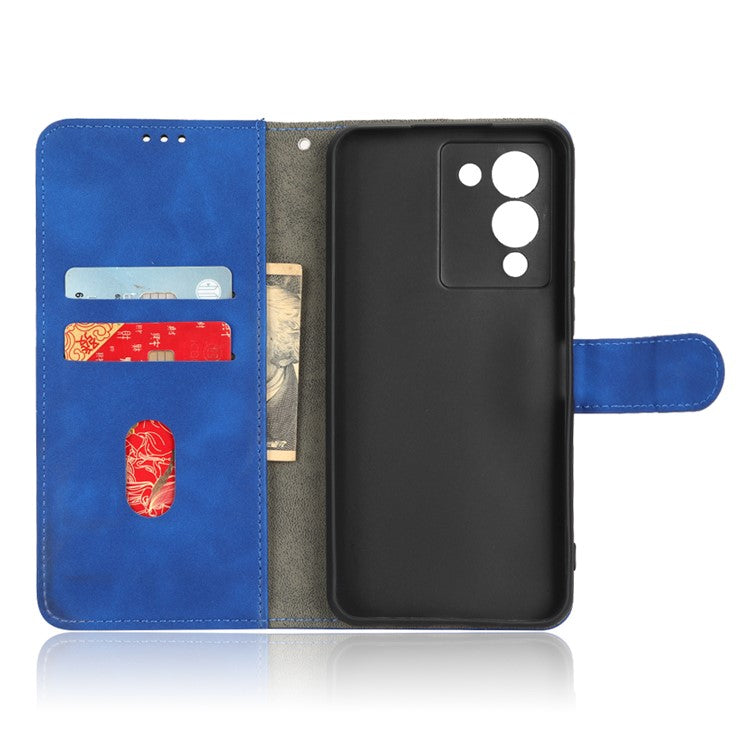 For Infinix Note 12 G96 4G Skin-Touch Feeling Stand Phone Case PU Leather Full Protection Wallet Cover - Blue