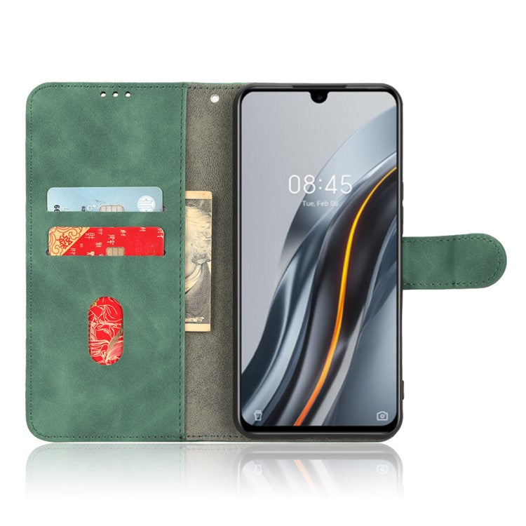For Infinix Note 12 G96 4G Skin-Touch Feeling Stand Phone Case PU Leather Full Protection Wallet Cover - Green