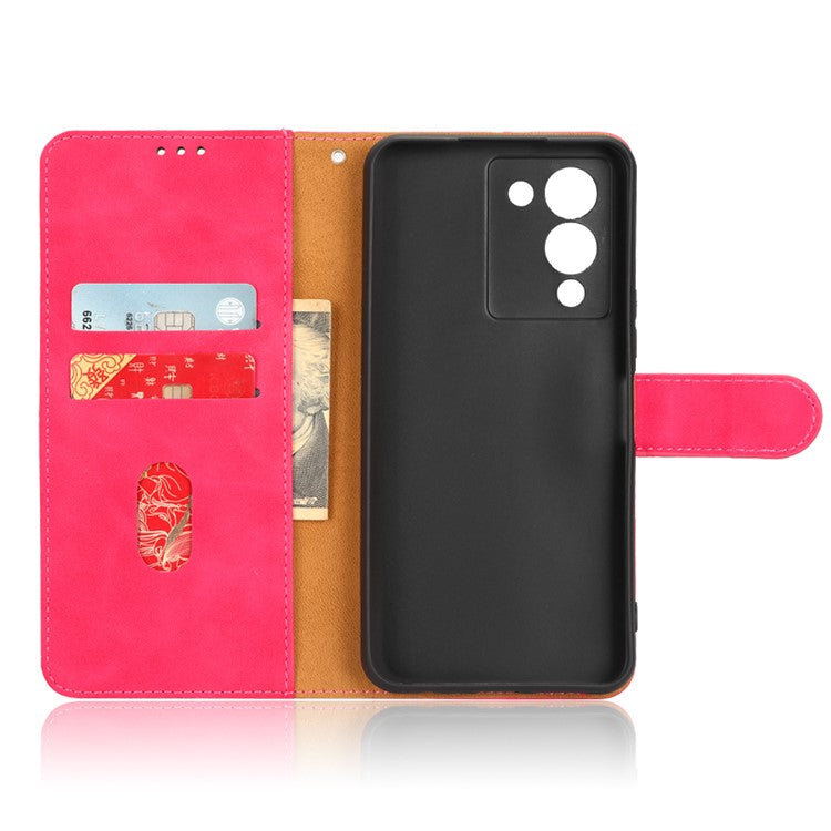 For Infinix Note 12 G96 4G Skin-Touch Feeling Stand Phone Case PU Leather Full Protection Wallet Cover - Red
