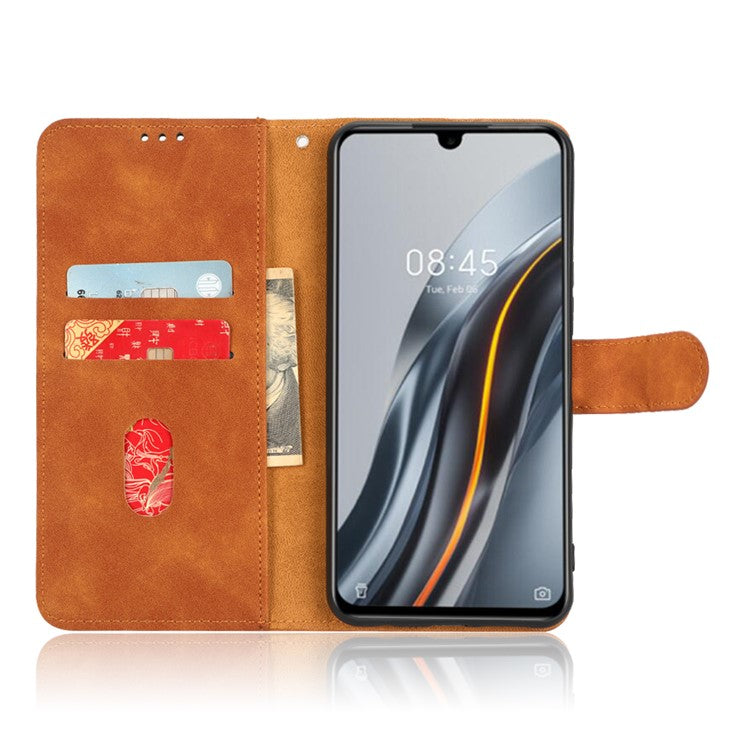 For Infinix Note 12 G96 4G Skin-Touch Feeling Stand Phone Case PU Leather Full Protection Wallet Cover - Brown