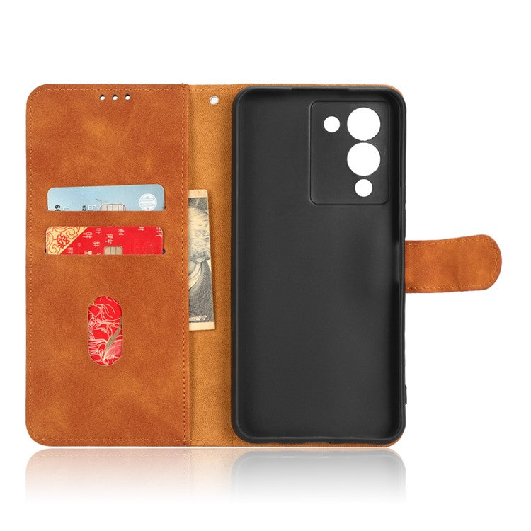 For Infinix Note 12 G96 4G Skin-Touch Feeling Stand Phone Case PU Leather Full Protection Wallet Cover - Brown