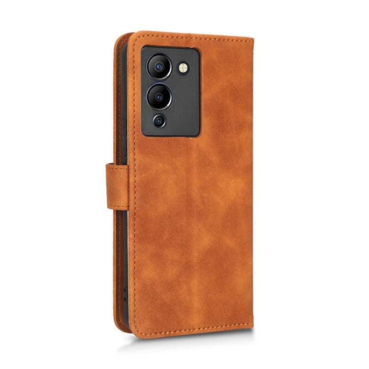 For Infinix Note 12 G96 4G Skin-Touch Feeling Stand Phone Case PU Leather Full Protection Wallet Cover - Brown