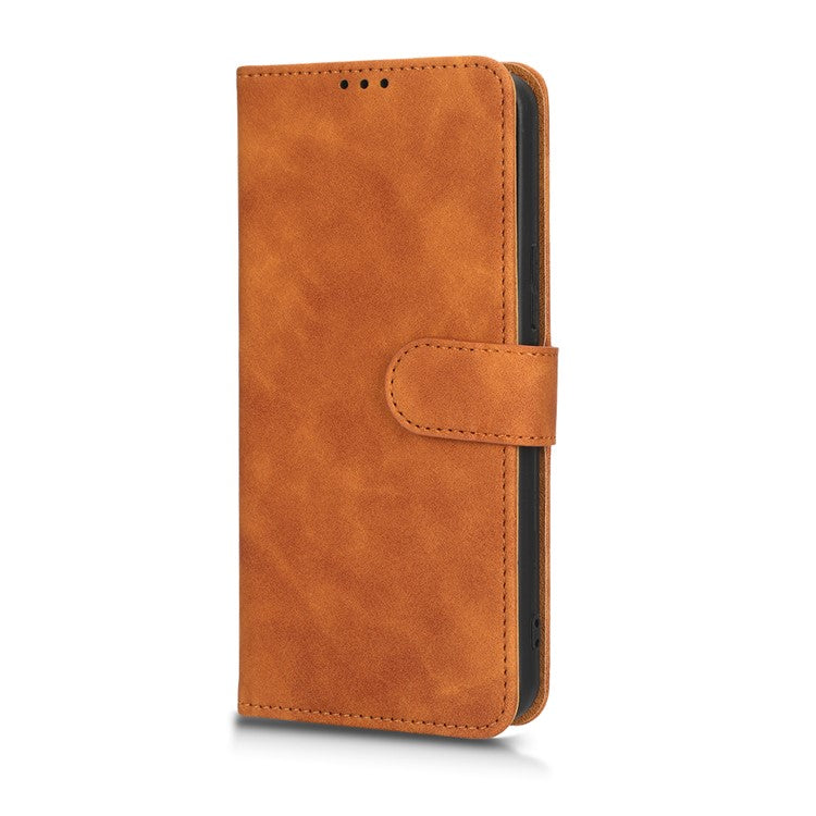 For Infinix Note 12 G96 4G Skin-Touch Feeling Stand Phone Case PU Leather Full Protection Wallet Cover - Brown