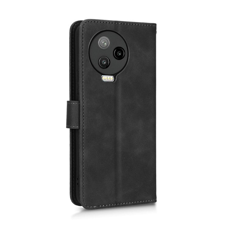 For Infinix Note 12 Pro 4G Stand Wallet Folio Flip Phone Case Skin-touch Feeling PU Leather Shockproof Cover - Black