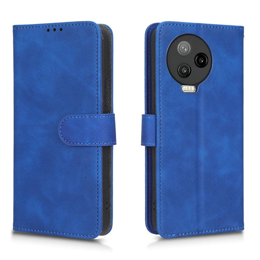 For Infinix Note 12 Pro 4G Stand Wallet Folio Flip Phone Case Skin-touch Feeling PU Leather Shockproof Cover - Blue