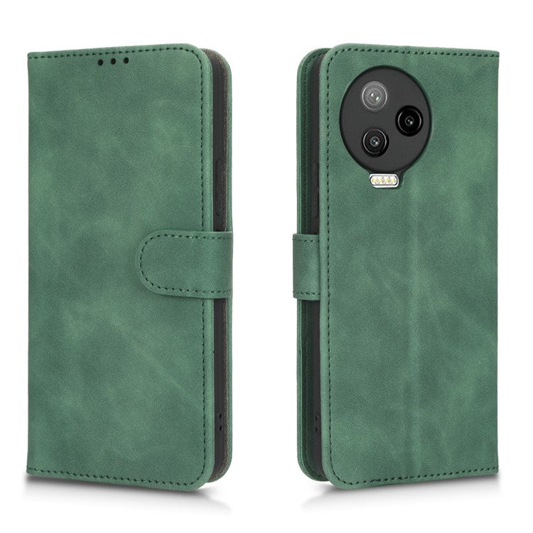 For Infinix Note 12 Pro 4G Stand Wallet Folio Flip Phone Case Skin-touch Feeling PU Leather Shockproof Cover - Green