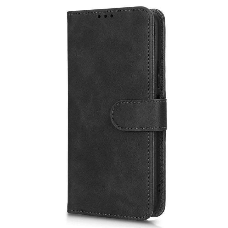 For Infinix Note 12 5G Skin-Touch Feeling Wallet Stand Phone Case PU Leather Full Protection Magnetic Clasp Cover - Black