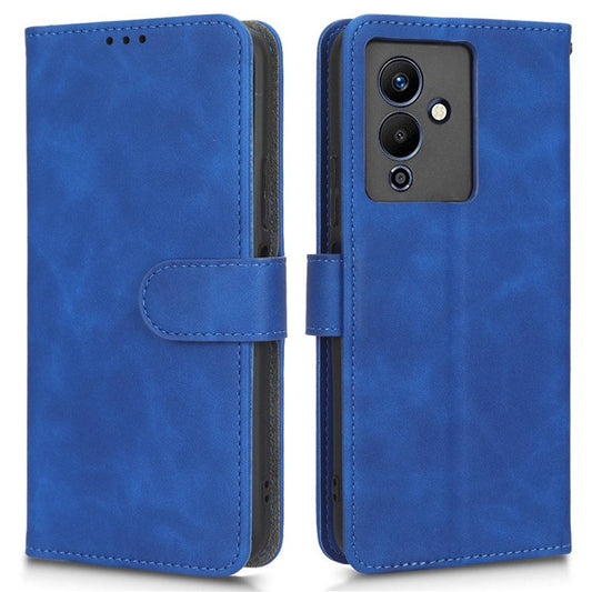 For Infinix Note 12 5G Skin-Touch Feeling Wallet Stand Phone Case PU Leather Full Protection Magnetic Clasp Cover - Blue
