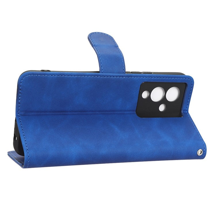 For Infinix Note 12 5G Skin-Touch Feeling Wallet Stand Phone Case PU Leather Full Protection Magnetic Clasp Cover - Blue
