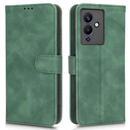 For Infinix Note 12 5G Skin-Touch Feeling Wallet Stand Phone Case PU Leather Full Protection Magnetic Clasp Cover - Green
