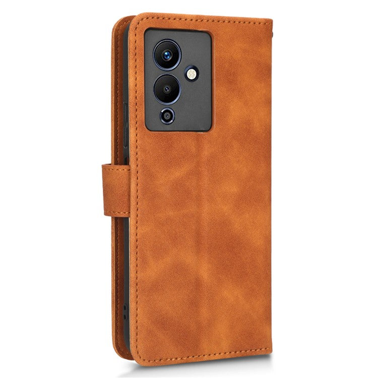 For Infinix Note 12 5G Skin-Touch Feeling Wallet Stand Phone Case PU Leather Full Protection Magnetic Clasp Cover - Brown