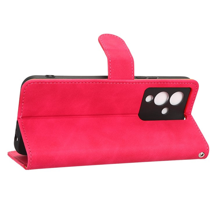 For Infinix Note 12 5G Skin-Touch Feeling Wallet Stand Phone Case PU Leather Full Protection Magnetic Clasp Cover - Red