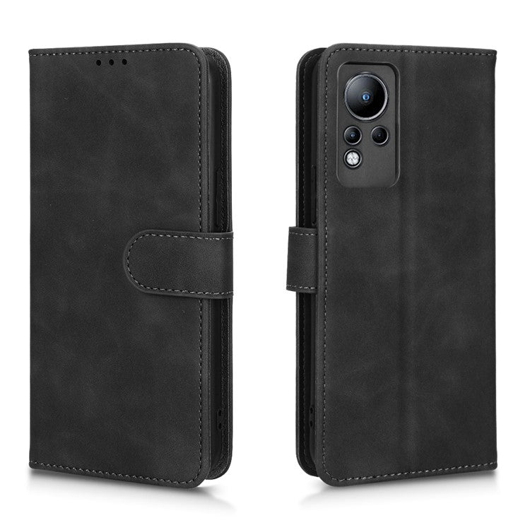 PU Leather Phone Cover for Infinix Note 11, Skin-Touch Feeling Wallet Stand Phone Shell Flip Protection Case - Black
