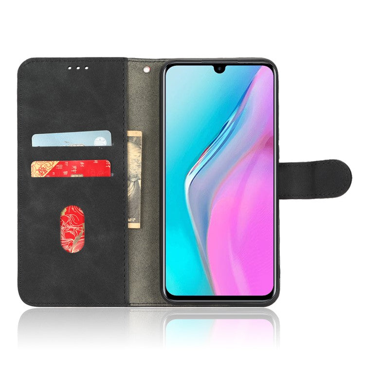 PU Leather Phone Cover for Infinix Note 11, Skin-Touch Feeling Wallet Stand Phone Shell Flip Protection Case - Black