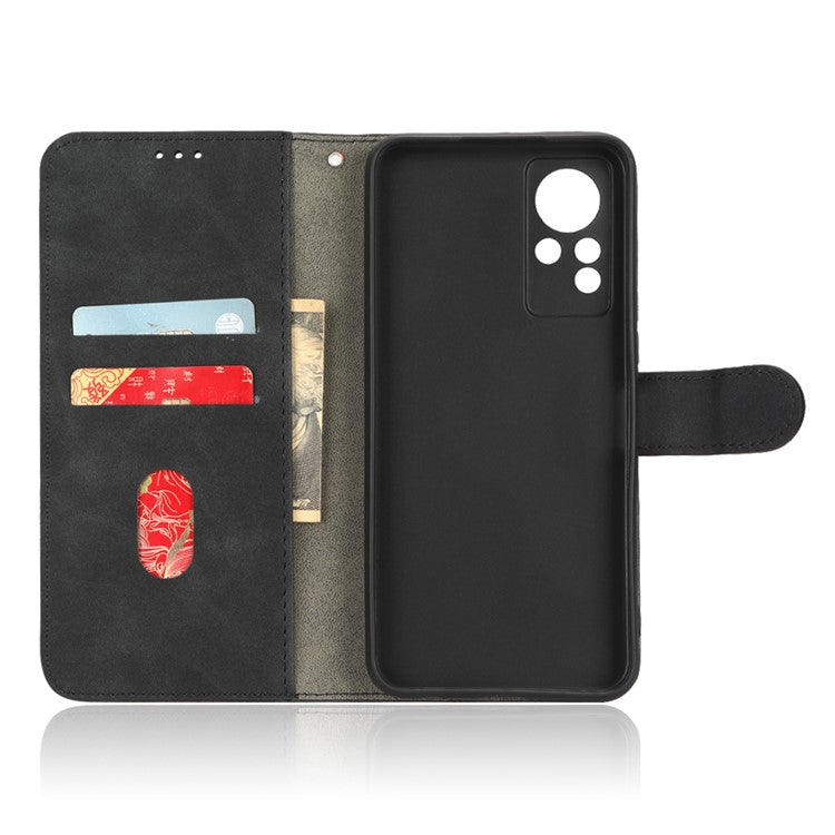 PU Leather Phone Cover for Infinix Note 11, Skin-Touch Feeling Wallet Stand Phone Shell Flip Protection Case - Black