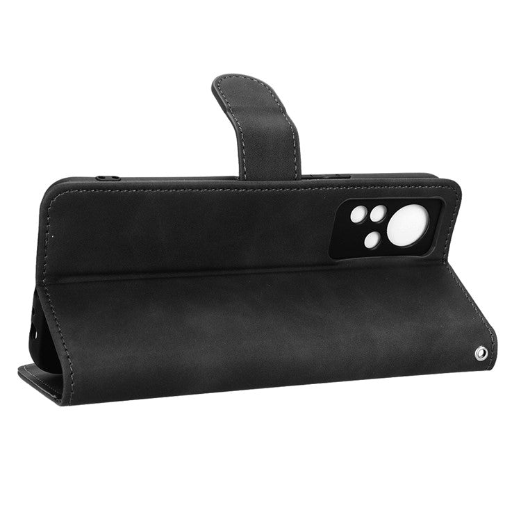 PU Leather Phone Cover for Infinix Note 11, Skin-Touch Feeling Wallet Stand Phone Shell Flip Protection Case - Black