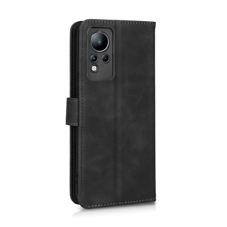 PU Leather Phone Cover for Infinix Note 11, Skin-Touch Feeling Wallet Stand Phone Shell Flip Protection Case - Black