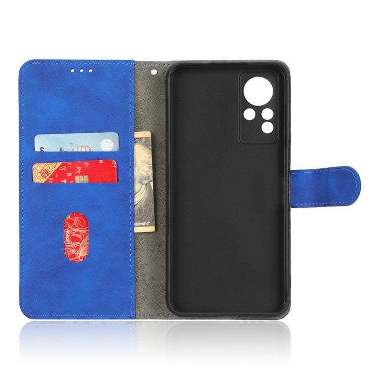 PU Leather Phone Cover for Infinix Note 11, Skin-Touch Feeling Wallet Stand Phone Shell Flip Protection Case - Blue