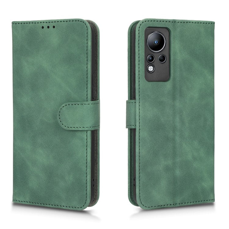 PU Leather Phone Cover for Infinix Note 11, Skin-Touch Feeling Wallet Stand Phone Shell Flip Protection Case - Green