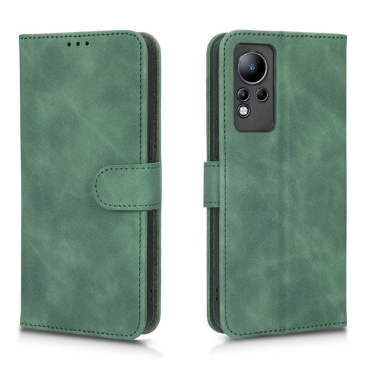 PU Leather Phone Cover for Infinix Note 11, Skin-Touch Feeling Wallet Stand Phone Shell Flip Protection Case - Green