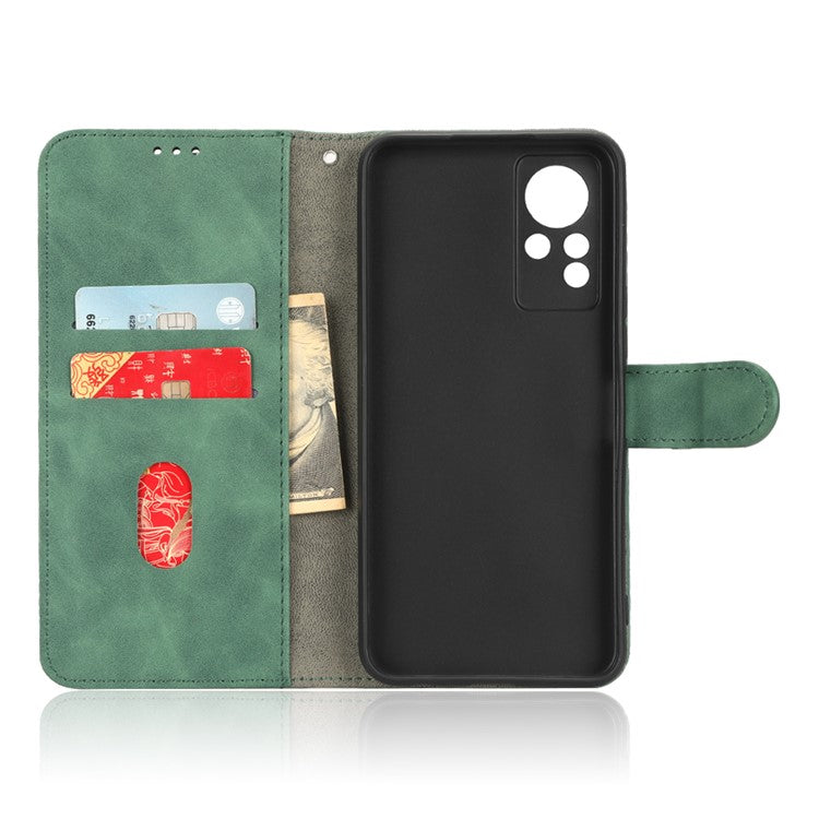 PU Leather Phone Cover for Infinix Note 11, Skin-Touch Feeling Wallet Stand Phone Shell Flip Protection Case - Green
