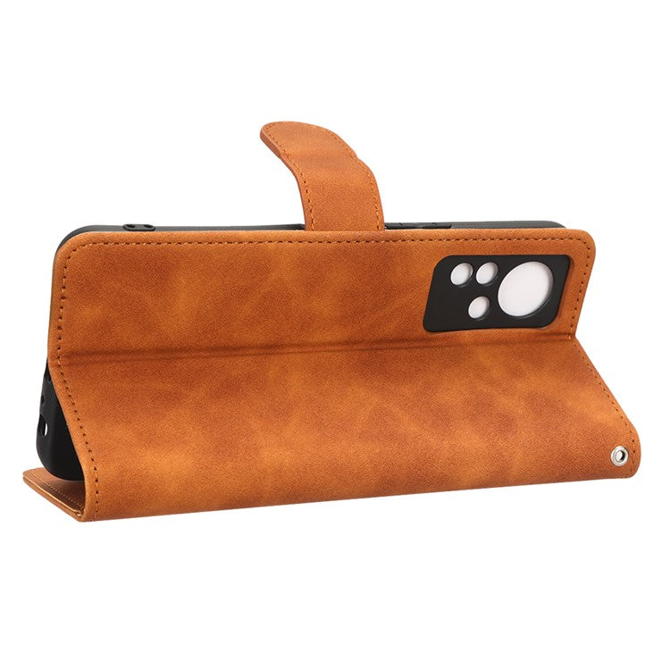 PU Leather Phone Cover for Infinix Note 11, Skin-Touch Feeling Wallet Stand Phone Shell Flip Protection Case - Brown