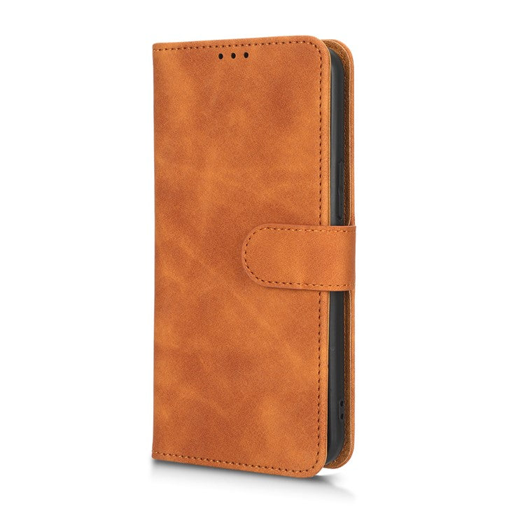 PU Leather Phone Cover for Infinix Note 11, Skin-Touch Feeling Wallet Stand Phone Shell Flip Protection Case - Brown