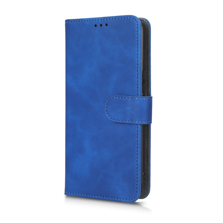 Drop-Proof Phone Case For Infinix Hot 11, Skin-Touch Feeling Wallet Stand Folio Flip PU Leather + TPU Cell Phone Cover - Blue