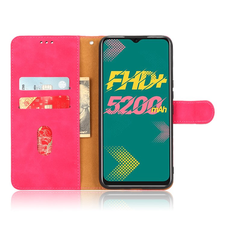 Drop-Proof Phone Case For Infinix Hot 11, Skin-Touch Feeling Wallet Stand Folio Flip PU Leather + TPU Cell Phone Cover - Red