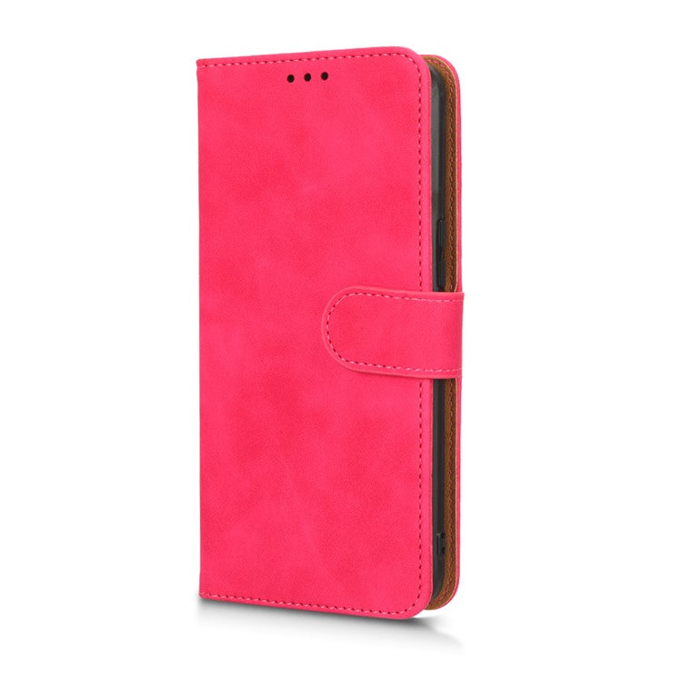 Drop-Proof Phone Case For Infinix Hot 11, Skin-Touch Feeling Wallet Stand Folio Flip PU Leather + TPU Cell Phone Cover - Red