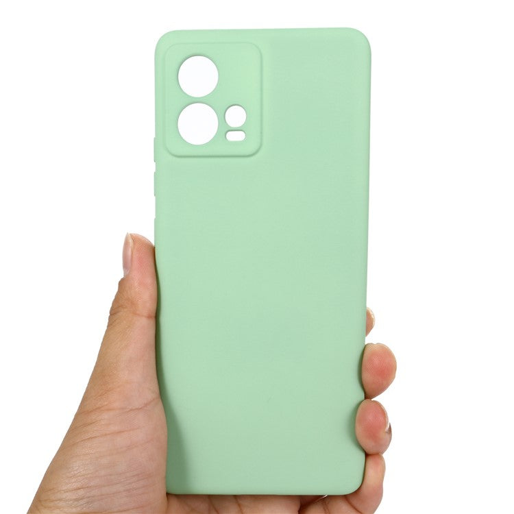 For Motorola Moto S30 Pro 5G / Edge 30 Fusion 5G Liquid Silicone Cell Phone Case Anti-scratch Soft Lining Protective Cover with Strap - Green