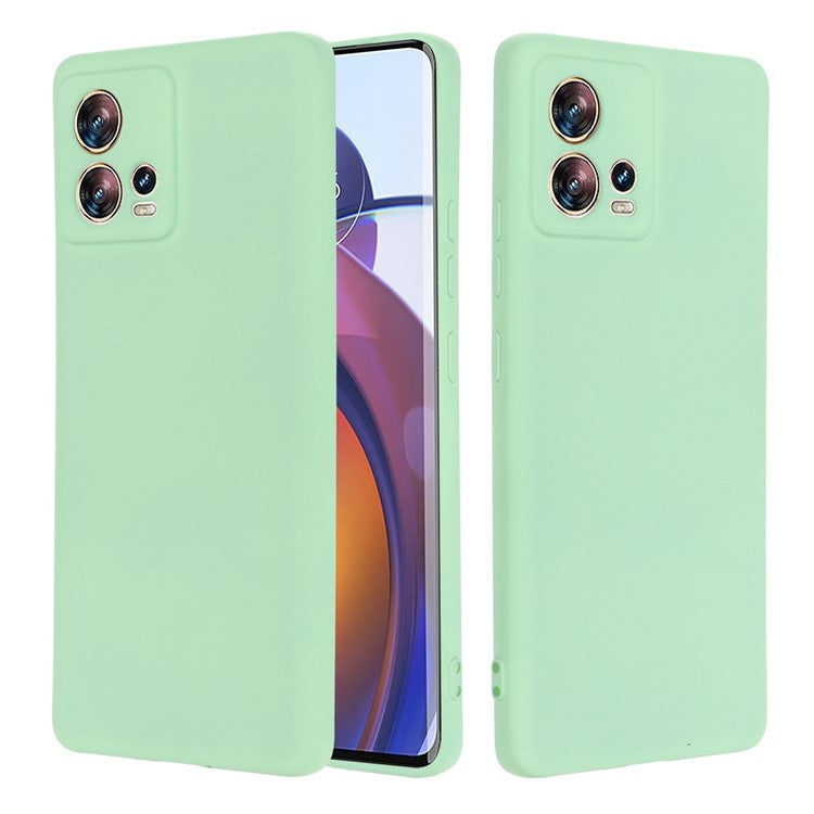 For Motorola Moto S30 Pro 5G / Edge 30 Fusion 5G Liquid Silicone Cell Phone Case Anti-scratch Soft Lining Protective Cover with Strap - Green