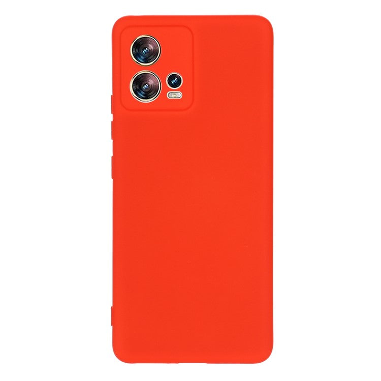 For Motorola Moto S30 Pro 5G / Edge 30 Fusion 5G Liquid Silicone Cell Phone Case Anti-scratch Soft Lining Protective Cover with Strap - Red