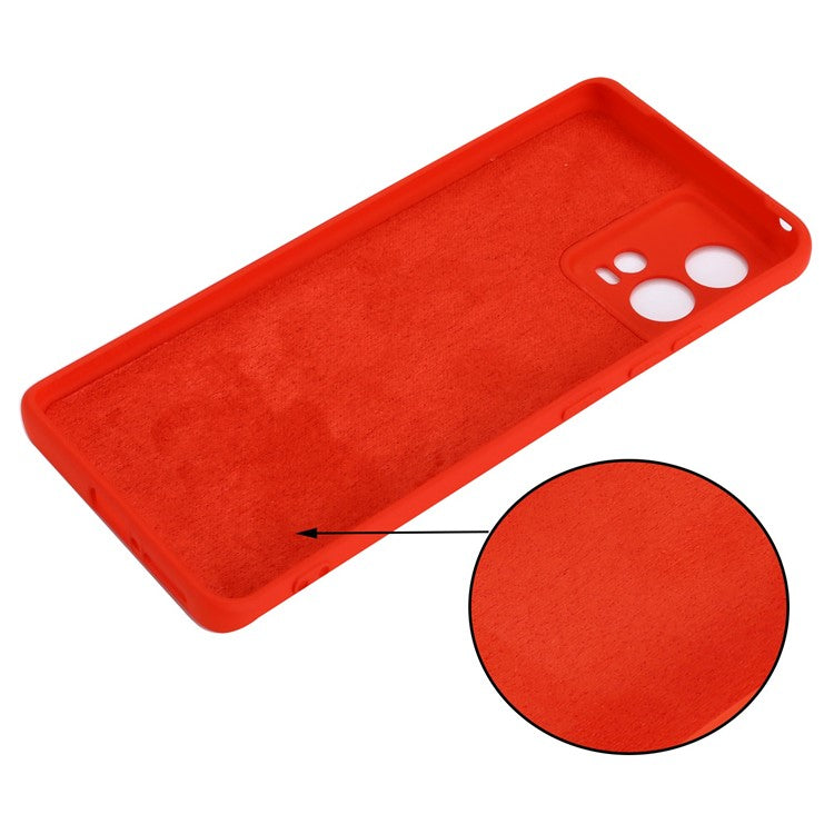 For Motorola Moto S30 Pro 5G / Edge 30 Fusion 5G Liquid Silicone Cell Phone Case Anti-scratch Soft Lining Protective Cover with Strap - Red