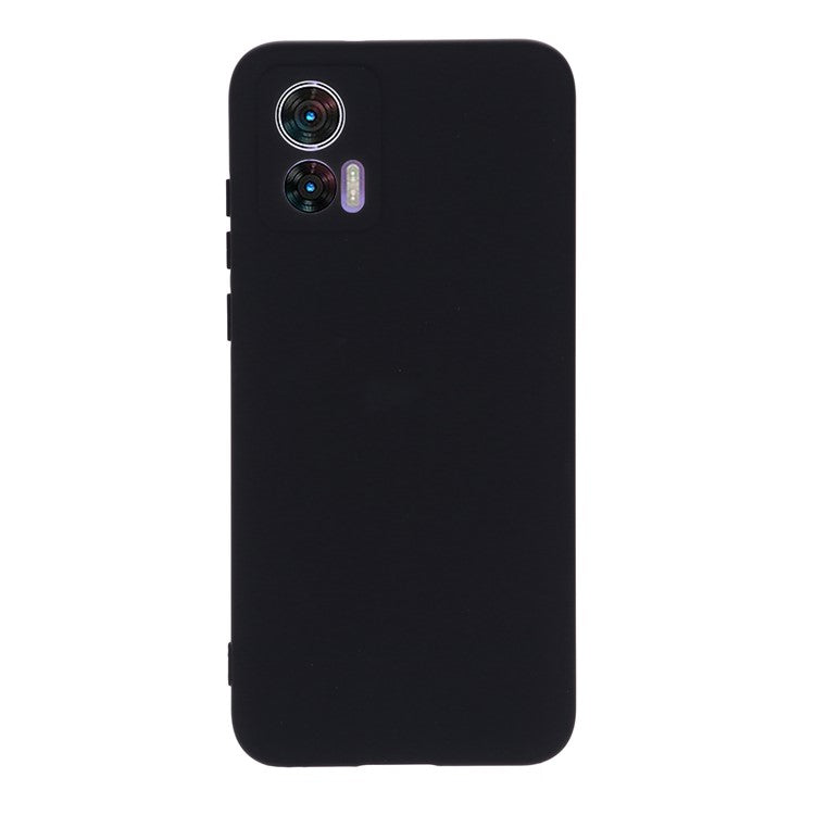 For Motorola Edge 30 Neo 5G / Edge 30 Lite Anti-scratch Liquid Silicone Cell Phone Case Shockproof Protective Cover with Strap - Black