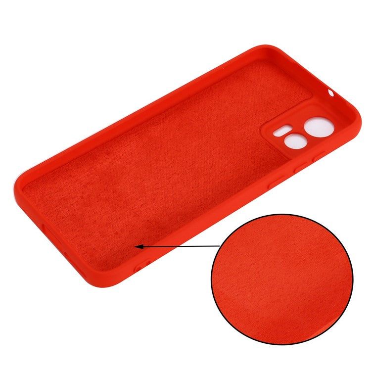 For Motorola Edge 30 Neo 5G / Edge 30 Lite Anti-scratch Liquid Silicone Cell Phone Case Shockproof Protective Cover with Strap - Red