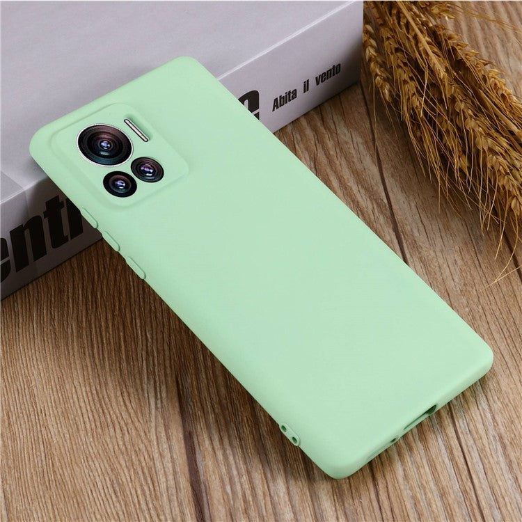 For Motorola Moto X30 Pro 5G / Edge 30 Ultra 5G Liquid Silicone Soft Touch Case Microfiber Lining Camera Protection Phone Cover with Strap - Green