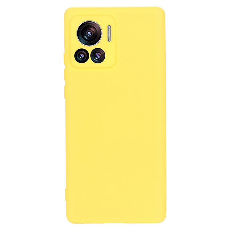 For Motorola Moto X30 Pro 5G / Edge 30 Ultra 5G Liquid Silicone Soft Touch Case Microfiber Lining Camera Protection Phone Cover with Strap - Yellow
