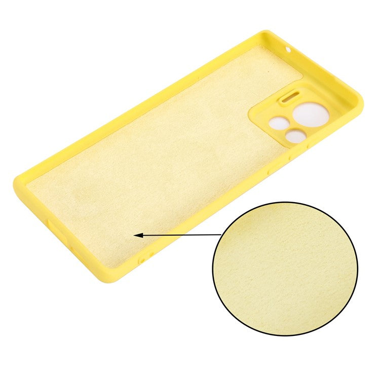 For Motorola Moto X30 Pro 5G / Edge 30 Ultra 5G Liquid Silicone Soft Touch Case Microfiber Lining Camera Protection Phone Cover with Strap - Yellow