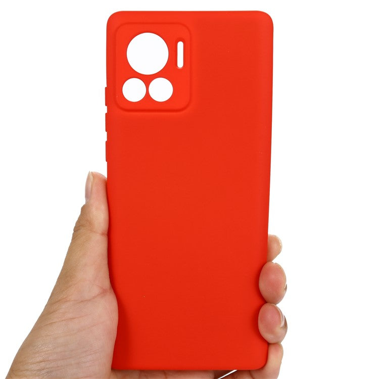 For Motorola Moto X30 Pro 5G / Edge 30 Ultra 5G Liquid Silicone Soft Touch Case Microfiber Lining Camera Protection Phone Cover with Strap - Red