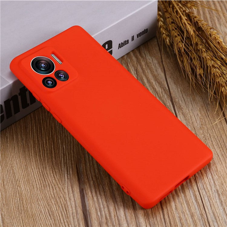 For Motorola Moto X30 Pro 5G / Edge 30 Ultra 5G Liquid Silicone Soft Touch Case Microfiber Lining Camera Protection Phone Cover with Strap - Red