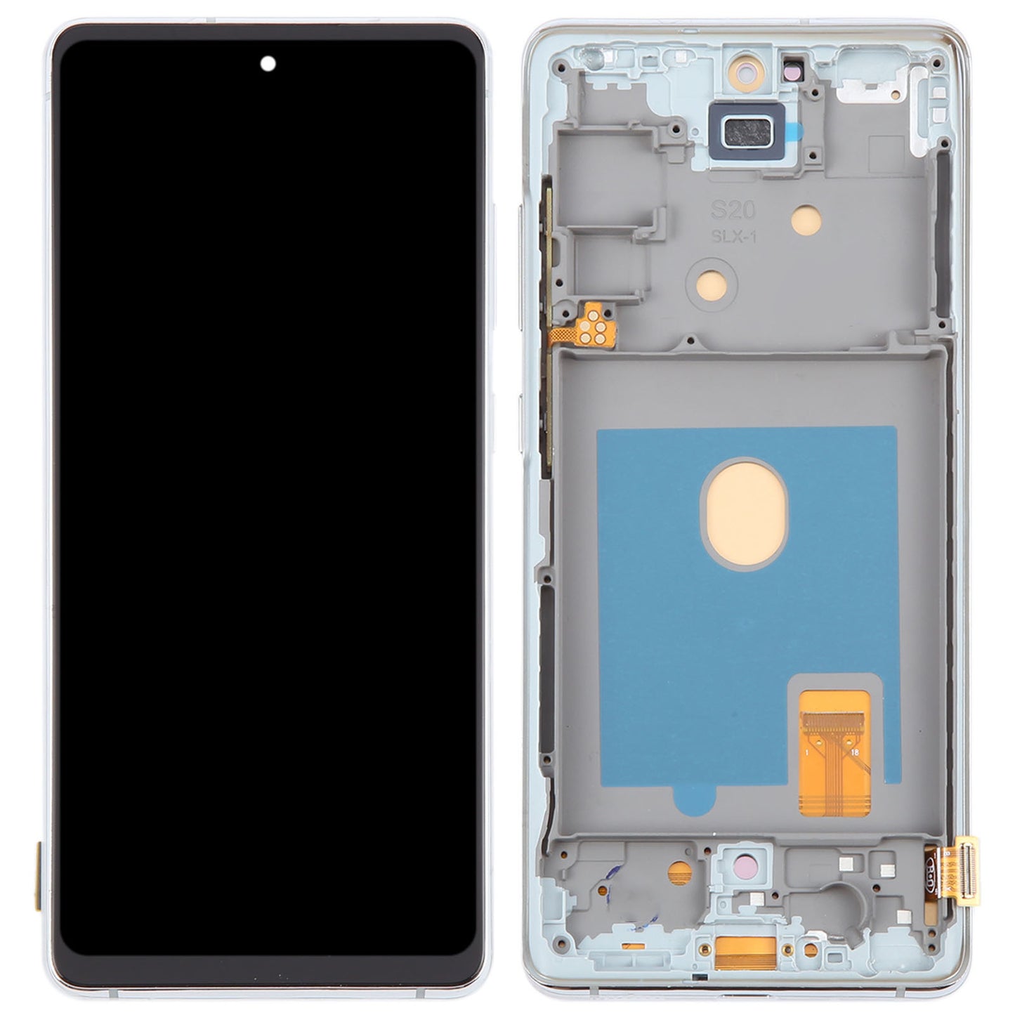 For Samsung Galaxy S20 FE G780  /  S20 FE 5G G781 Grade C OLED Screen and Digitizer Assembly + Frame (Without Logo) - Silver